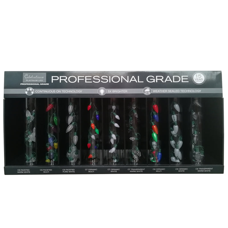24 in. H X 48 in. W X 6 in. L Black Celebrations Professional Grade LED Christmas Clear and Multicol