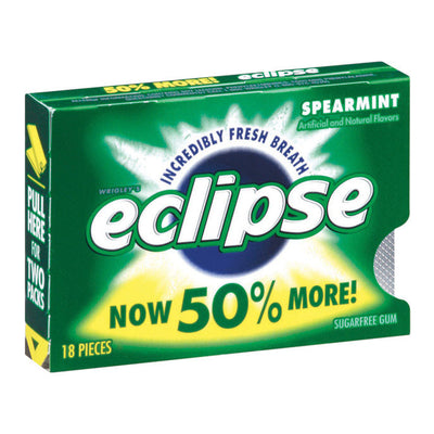 Eclipse Sugar Free Spearmint Chewing Gum 18 pc