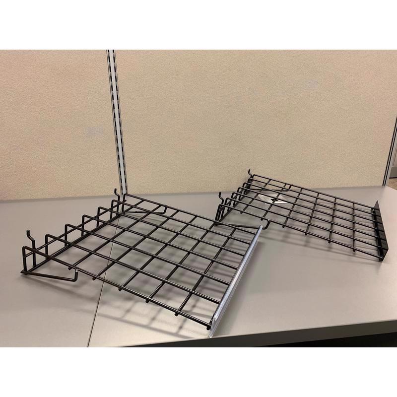 3 in. H X 14 in. W X 12 in. D Black Metal Extension Pole Holder Pegboard Display