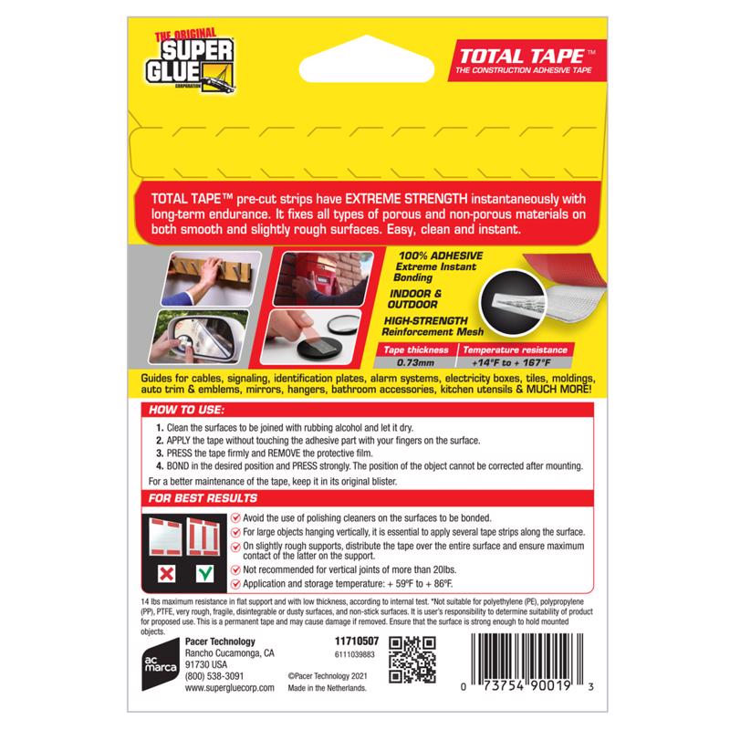 The Original Super Glue Super Strong 1.8 in. L X 0.68 in. W Double-Sided Mounting Strips