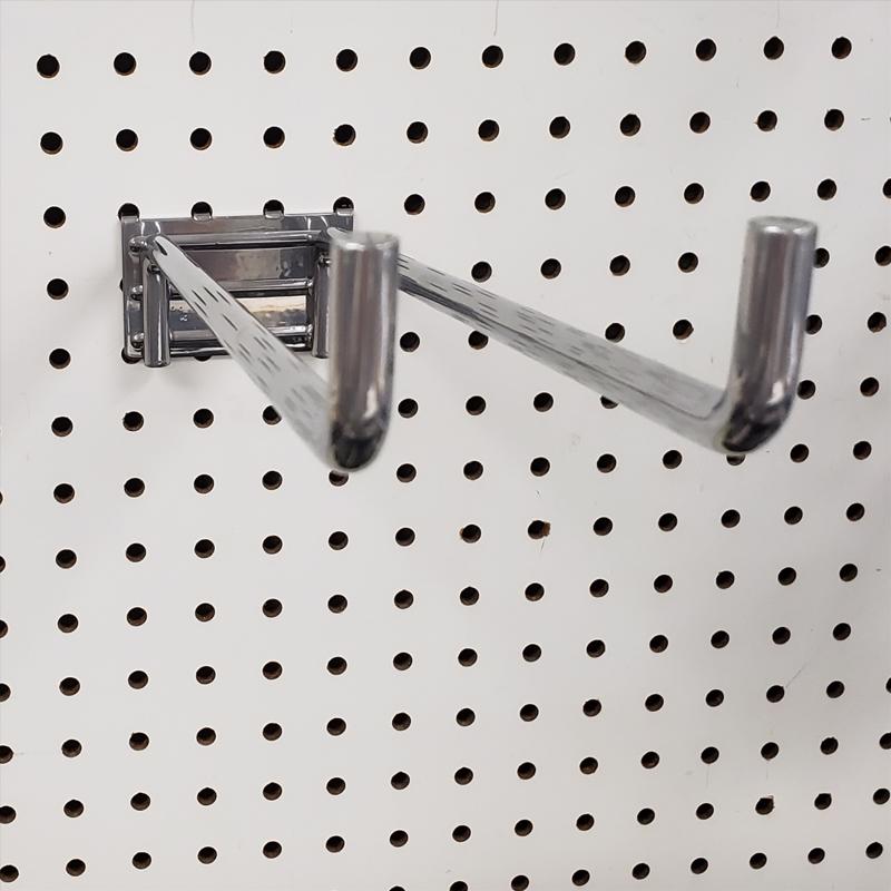 12 in. 375 Silver Metal Double Arm Heavy Duty Utility Display Hooks Peg Hook 5 pk