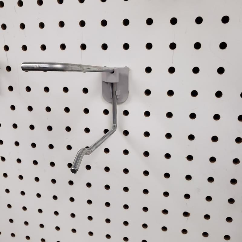 4 in. 250 Silver Metal Quick Back Pegboard Hooks Peg Hook 50 pk