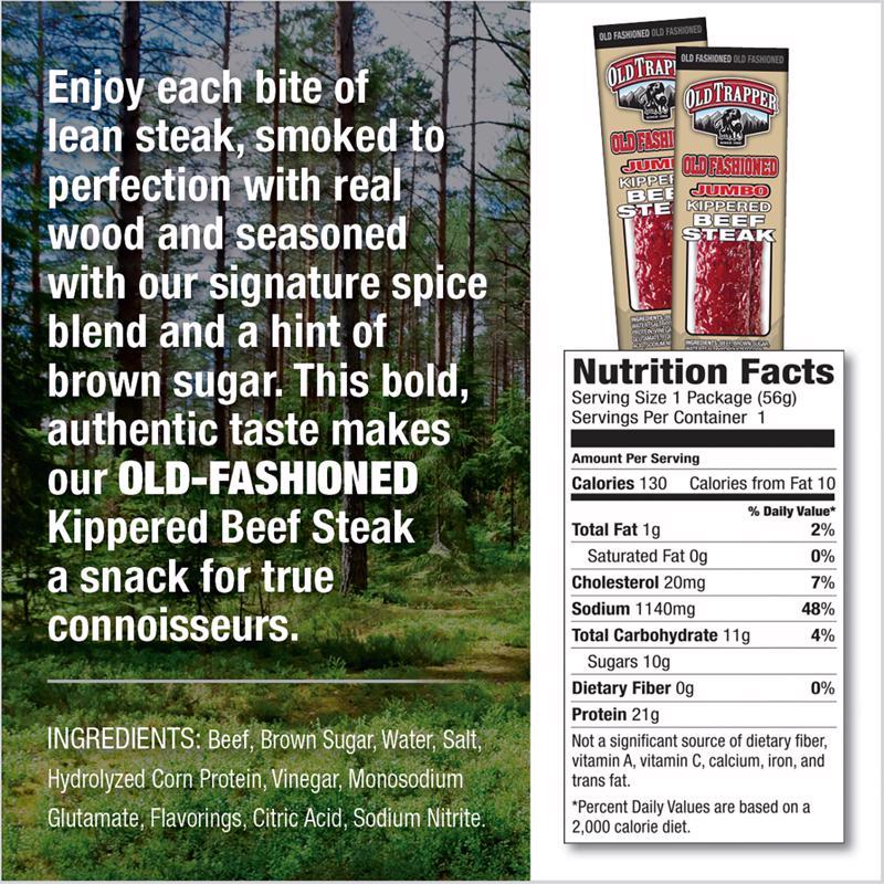 Old Trapper Old Fashioned Beef Steak 2 oz Bagged