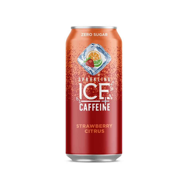 Sparkling Ice Strawberry Citrus Caffeine Beverage 16 oz