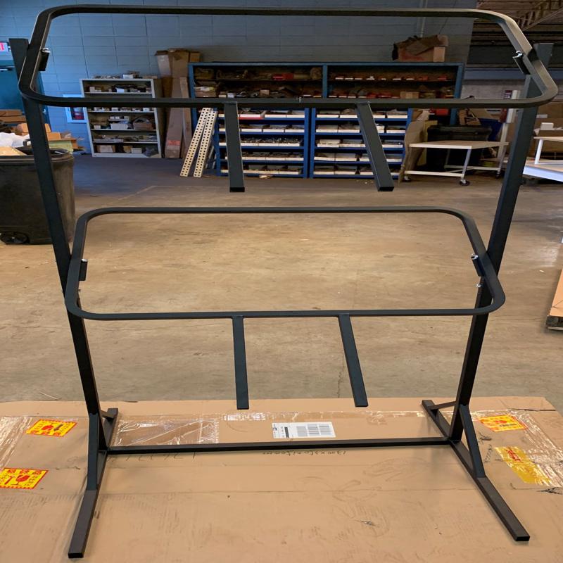 70 in. H X 34 in. W X 30 in. D Black Metal Wheelbarrow Display