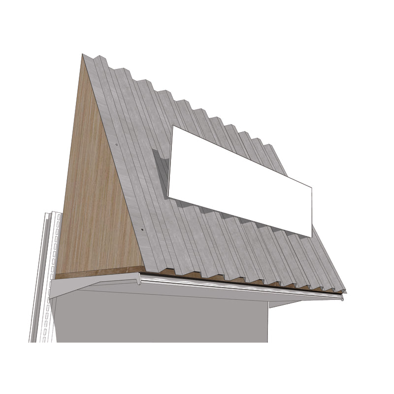 Silver Metal/Wood Shelf Canopy Sign Holder 22 in. H X 16 in. W X 48 in. L