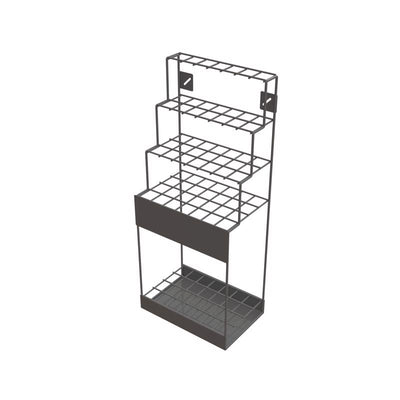 38-1/16 in. H X 16-1/8 in. W X 10-1/2 in. D Black Metal Shelf Upright Display Display