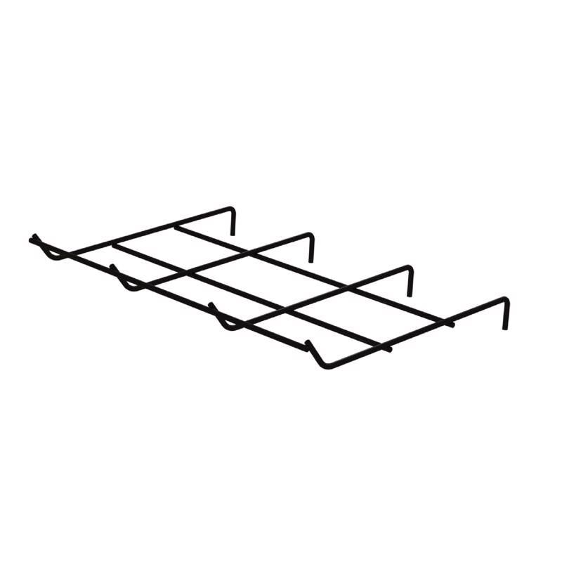 3 in. H X 23 in. W X 15.63 in. D Black Metal Hanging Rack Display