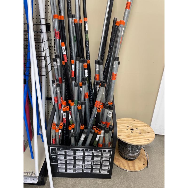 25 in. H X 20 in. W X 20 in. D Black Metal Precut Pipe Display
