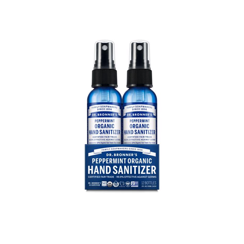 Dr. Bronner's Peppermint Citrus Scent Liquid Hand Sanitizer 2 oz