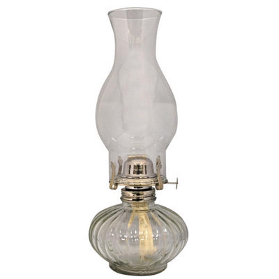 Lamplight Farms Clear Glass 13.81 in. Ellipse Oil Lamp