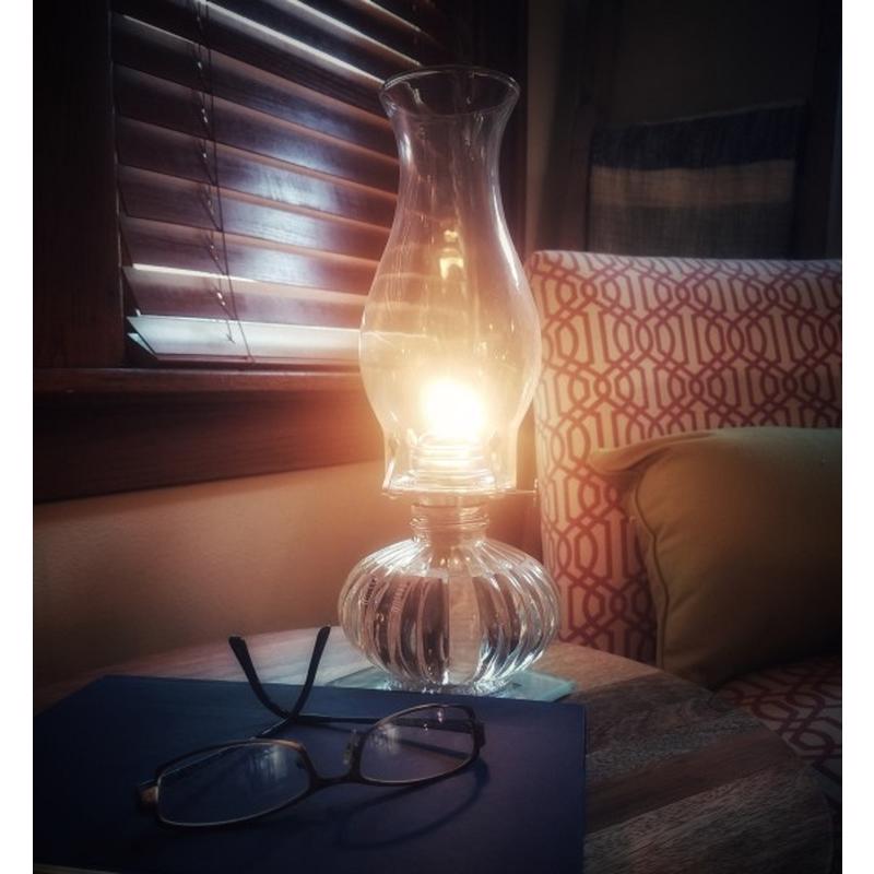 Lamplight Farms Clear Glass 13.81 in. Ellipse Oil Lamp