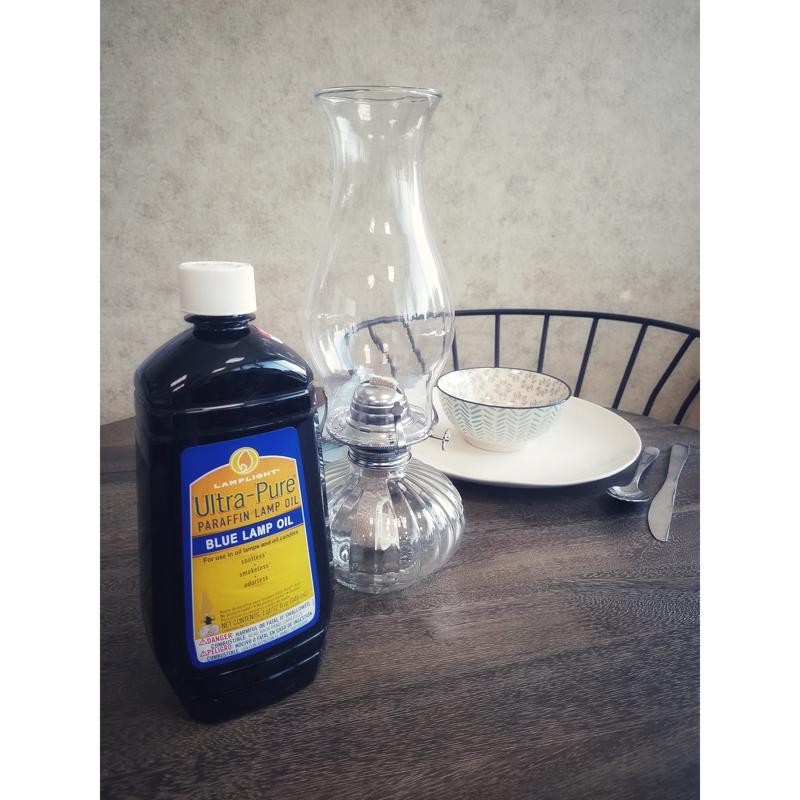 Lamplight Farms Clear Glass 13.81 in. Ellipse Oil Lamp