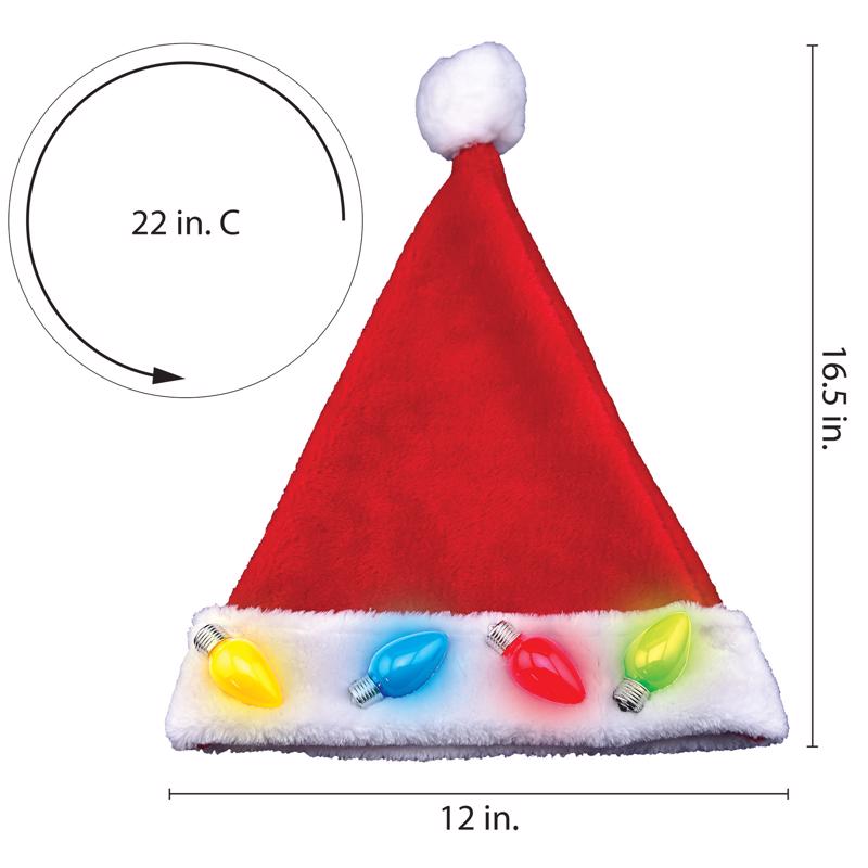 Magic Seasons Christmas LED Santa Hat Plush