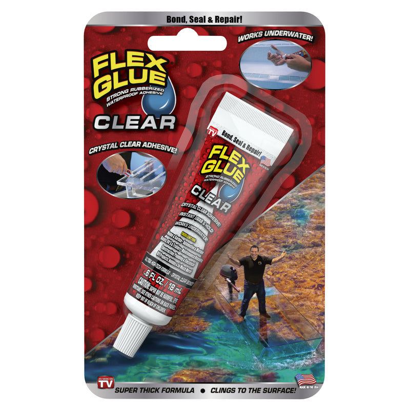 Flex Seal Family of Products Flex Glue MINI Clear Rubberized Waterproof Adhesive 0.6