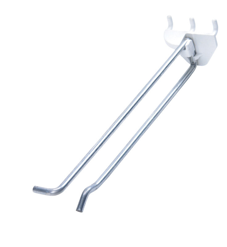 10 in. White Metal Peg Hook 50 pk
