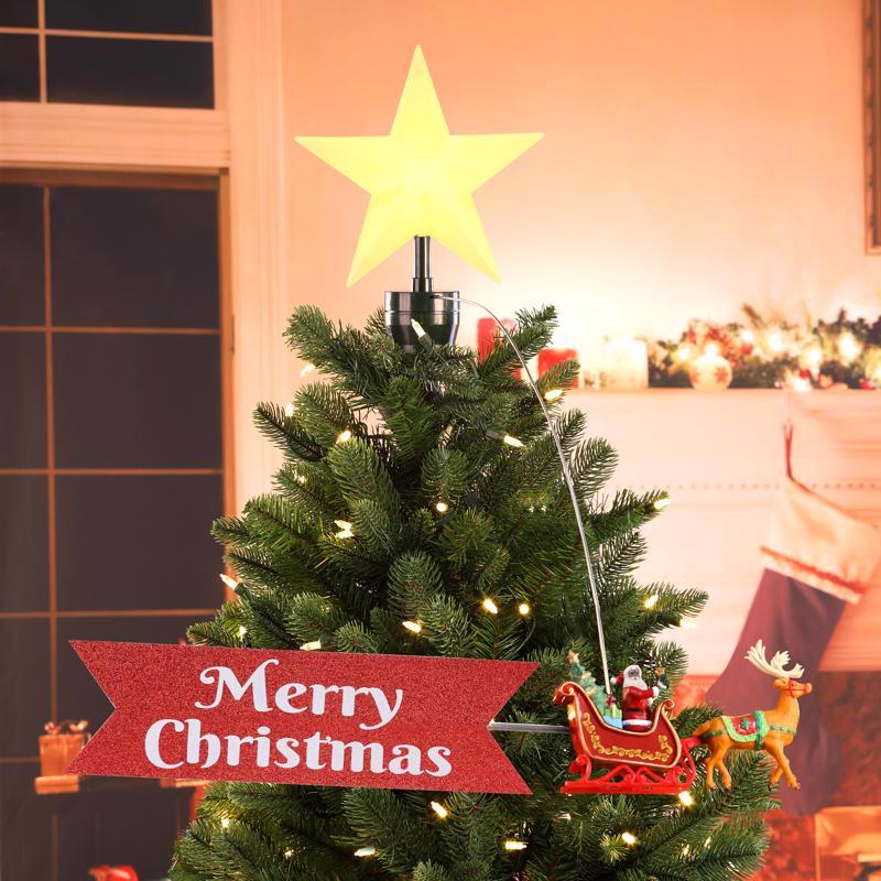 Mr. Christmas LED Santa In Sleigh Animated Tree Topper 24 in.