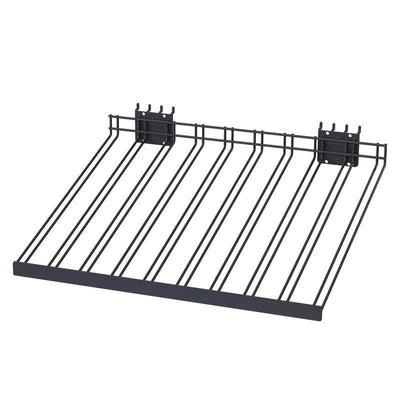 3 in. H X 22 in. W X 18 in. D Black Metal Sprinkler head Shelf Pegboard Display