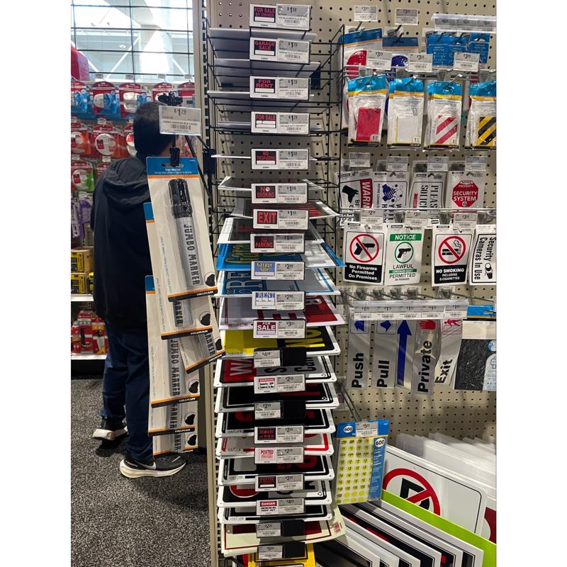 17 in. H X 11  W X 16  L Powder Coated Black Signage Merchandiser