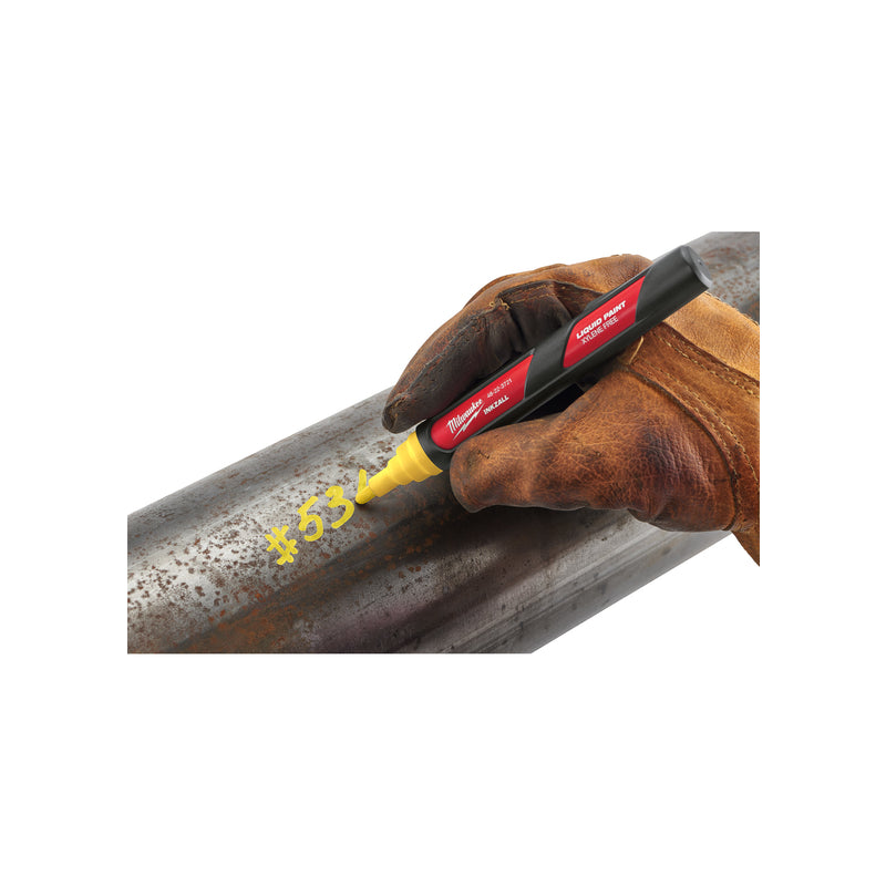 Milwaukee Inkzall Yellow Felt Tip Liquid Paint Marker