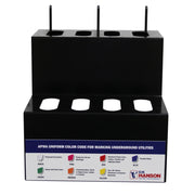 14 in. H X 11 in. W X 11 in. D Black Metal Stake Flag Holder Rack
