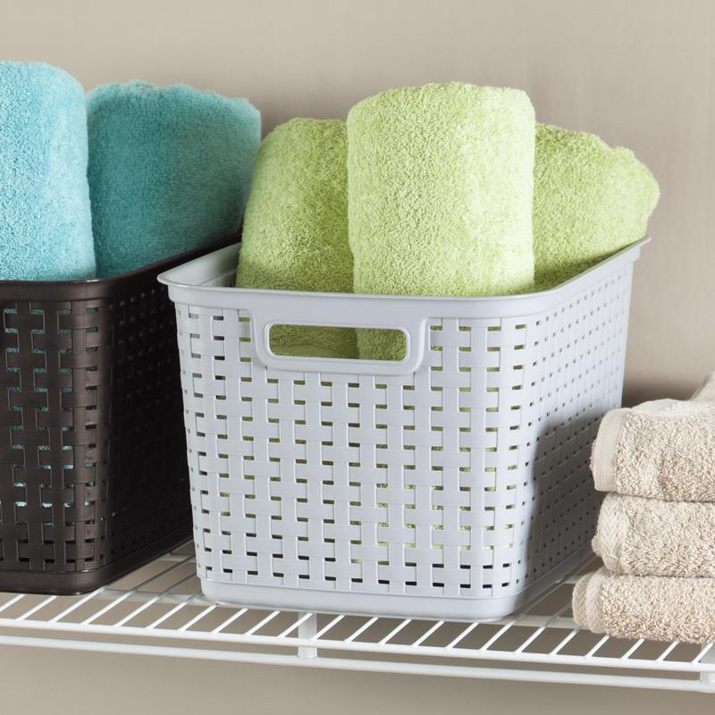 Sterilite 1.8 cu ft Gray Woven Basket 9.375 in. H X 12.25 in. W X 15 in. D