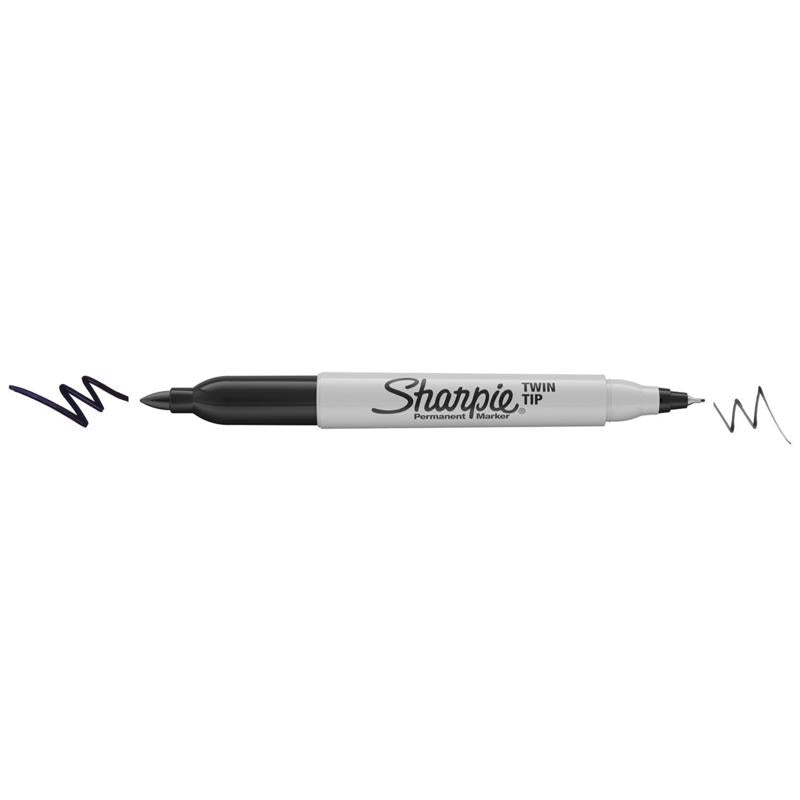 Sharpie Twin Tip Black Ultra Fine Tip Permanent Marker