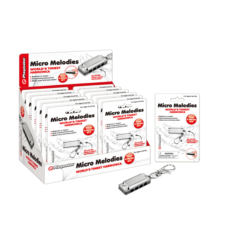 Playmaker Toys Micro Melodies Tiniest Harmonica Key Chain Metal