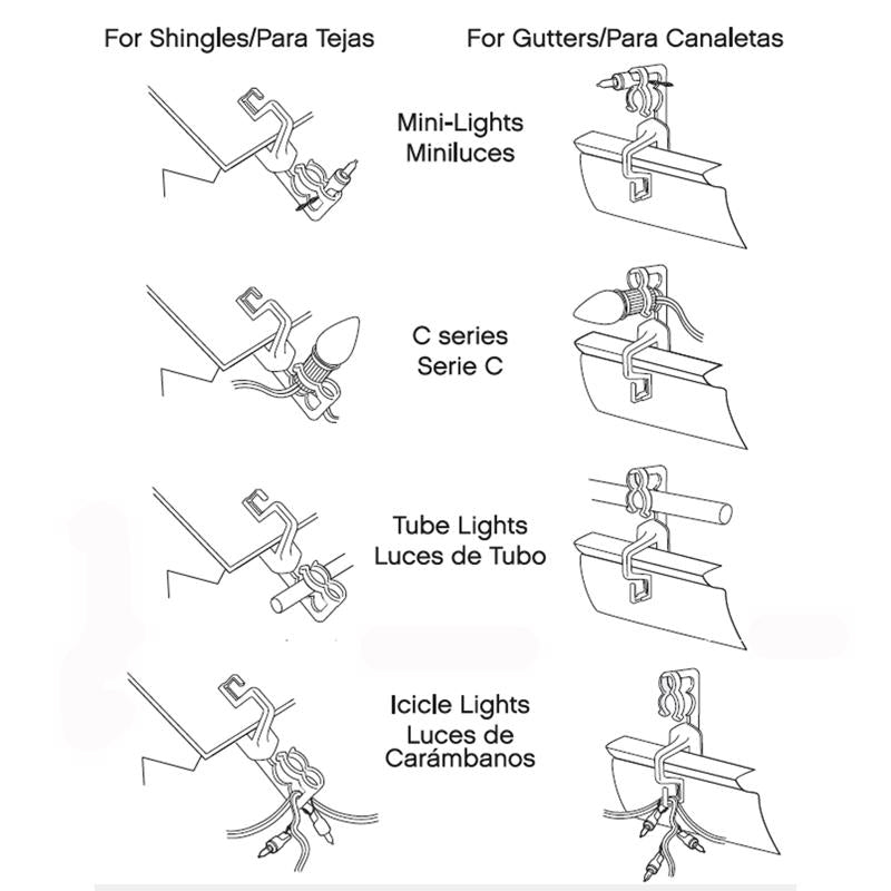 Celebrations Outdoor Universal Gutter/Shingle Light Clip 100 ct