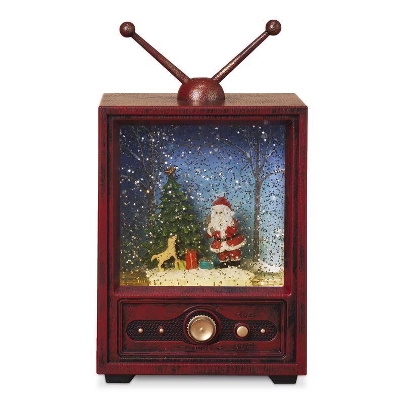 Gerson Brown Nostalgic Musical Spinning Water Globe Christmas Indoor DecorWater Globe 9 in.