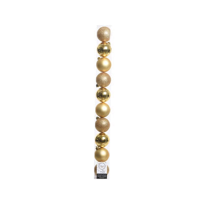 Decoris Gold Shatterproof Baubles Ornaments 2 in.