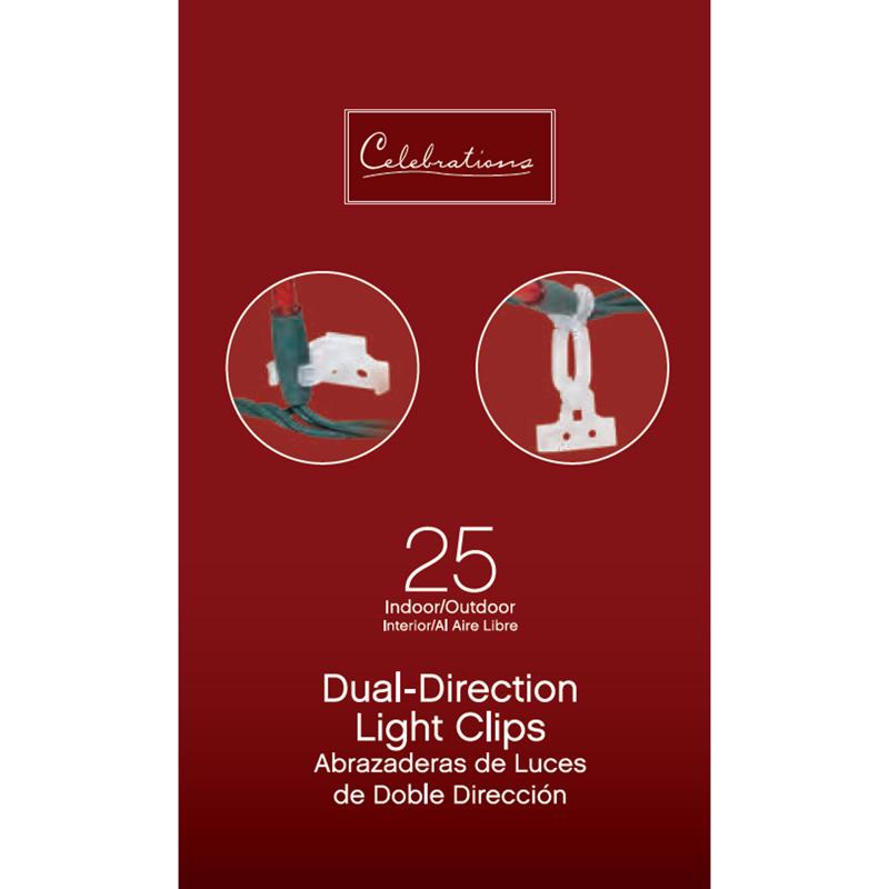Celebrations Stapler Dual-Direction Light Clips Outdoor Lighting Accessory 25 ct