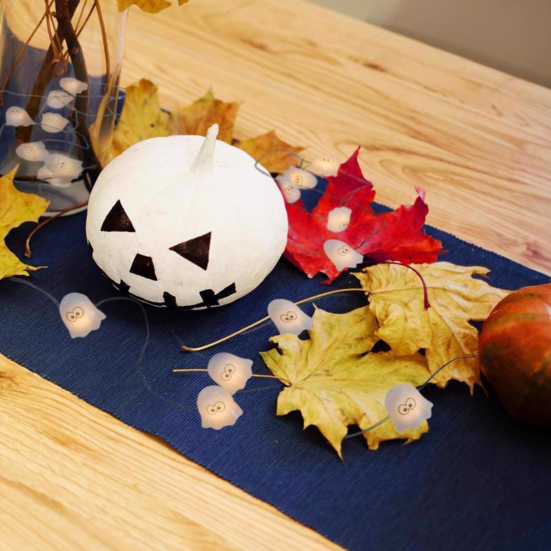 Celebrations Halloween Warm White 15 ct .2 in. LED Prelit Ghost/Witch String Lights