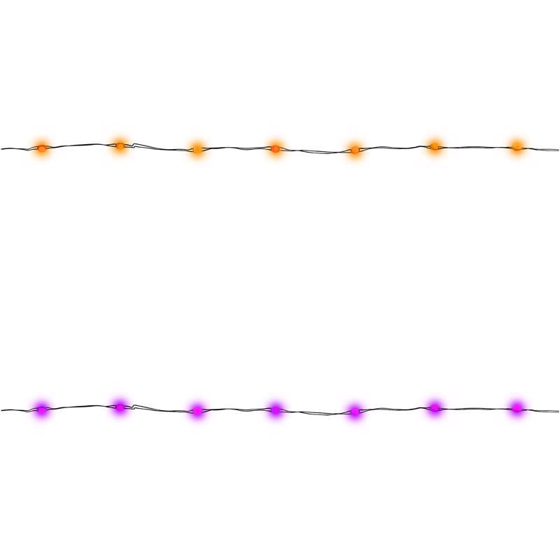 Celebrations Halloween Orange/Purple 50 ct 1 in. LED Prelit Light String String Lights