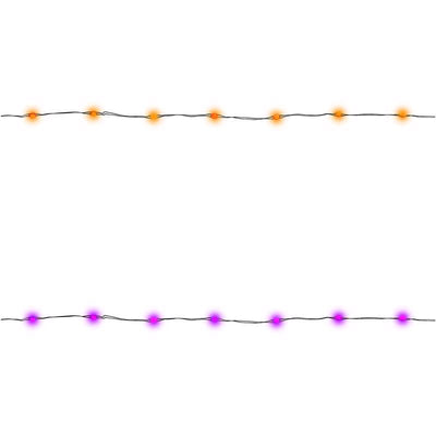 Celebrations Halloween Orange/Purple 50 ct 1 in. LED Prelit Light String String Lights