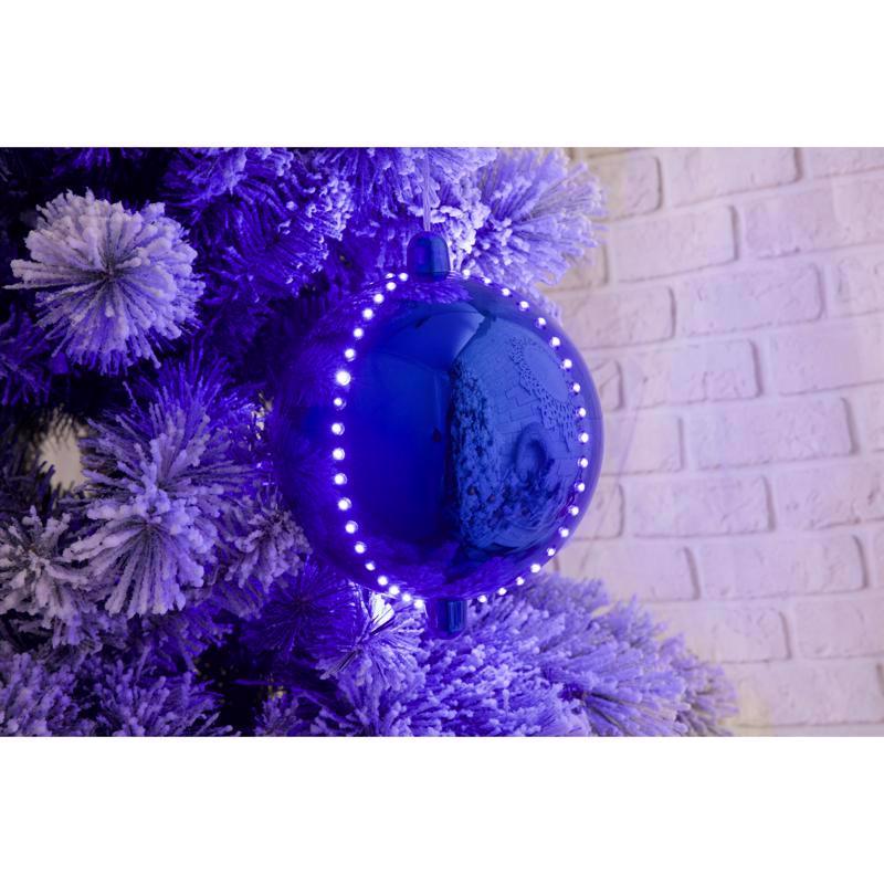 Celebrations Platinum LED Blue Lighted Ornament 6 in. Hanging Decor