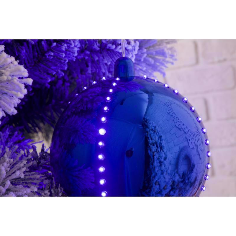 Celebrations Platinum LED Blue Lighted Ornament 6 in. Hanging Decor