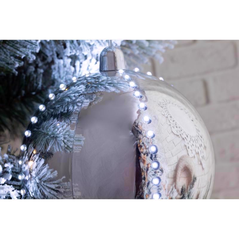 Celebrations Platinum LED Pure White Lighted Ornament 6 in. Hanging Decor