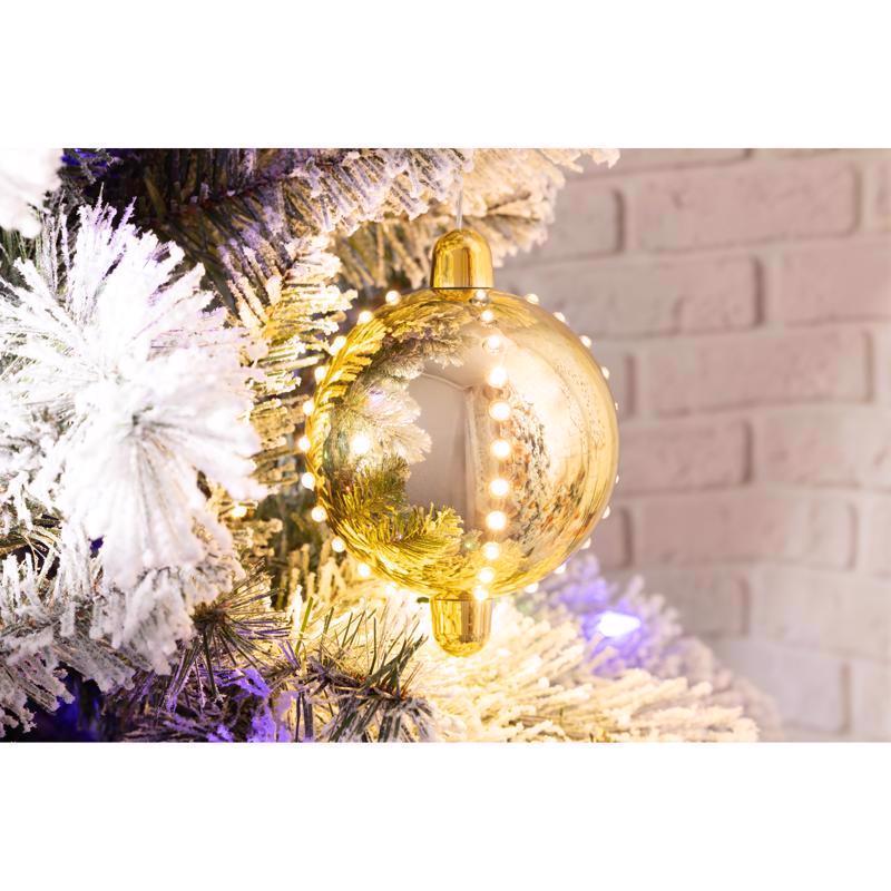 Celebrations Platinum LED Clear/Warm White Lighted Ornament 6 in. Hanging Decor