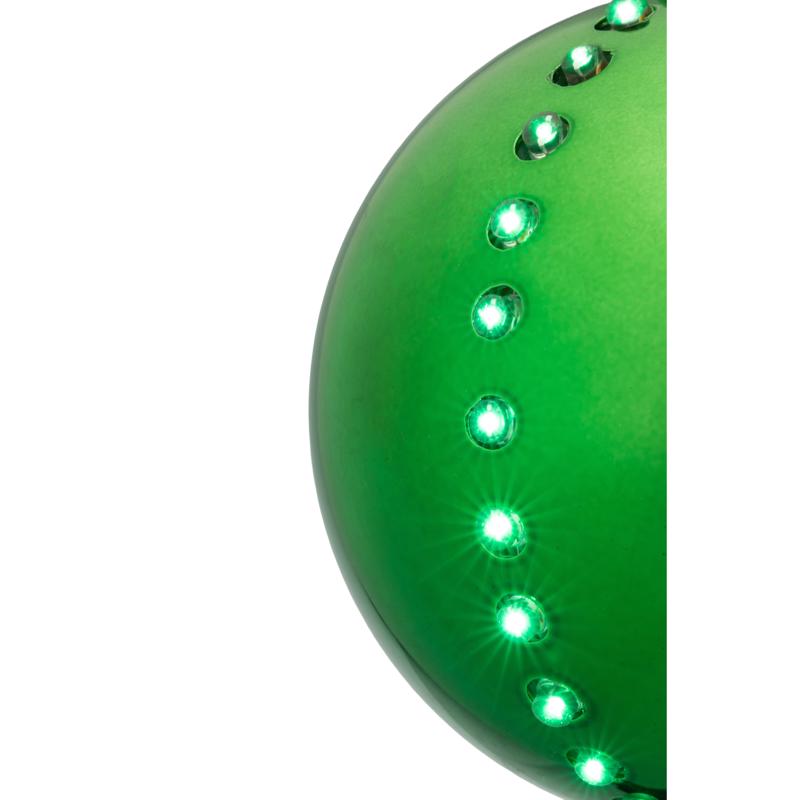 Celebrations Platinum LED Green Lighted Ornament 6 in. Hanging Decor