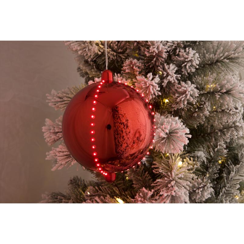 Celebrations Platinum LED Red Lighted Ornament 6 in. Hanging Decor