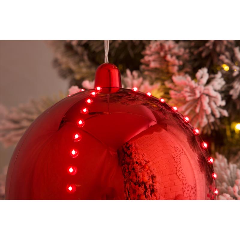 Celebrations Platinum LED Red Lighted Ornament 6 in. Hanging Decor
