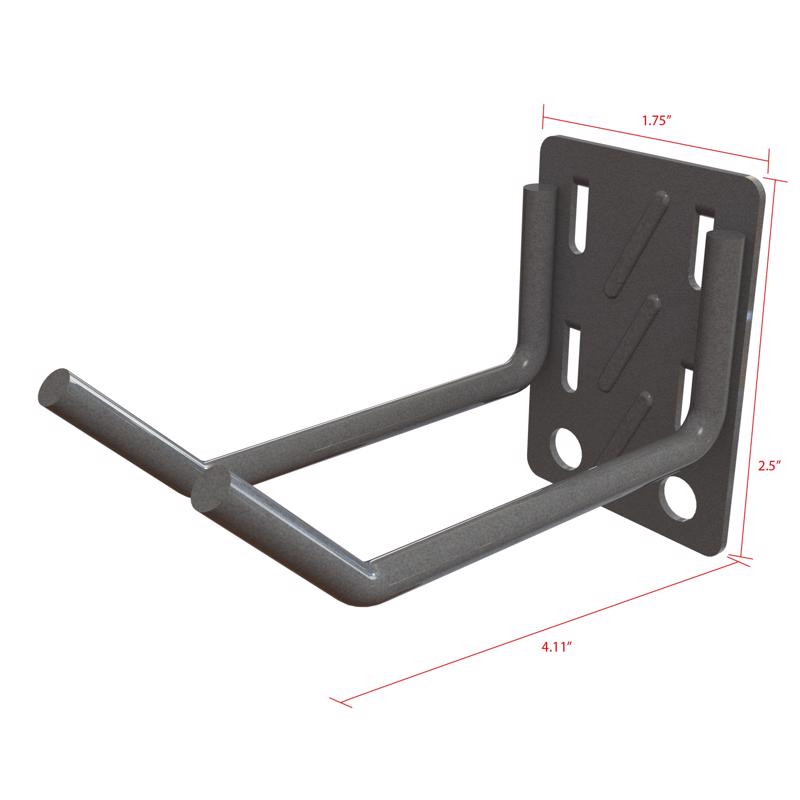 3 in. H X 2 in. W X 4 in. D Black Metal Rope Cutter Hook Pegboard Display