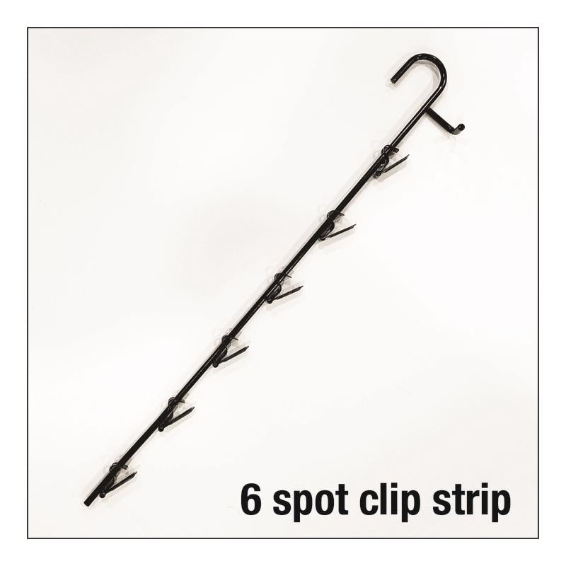17 in. Black Metal 6 Spot Clip Strip 10 pk