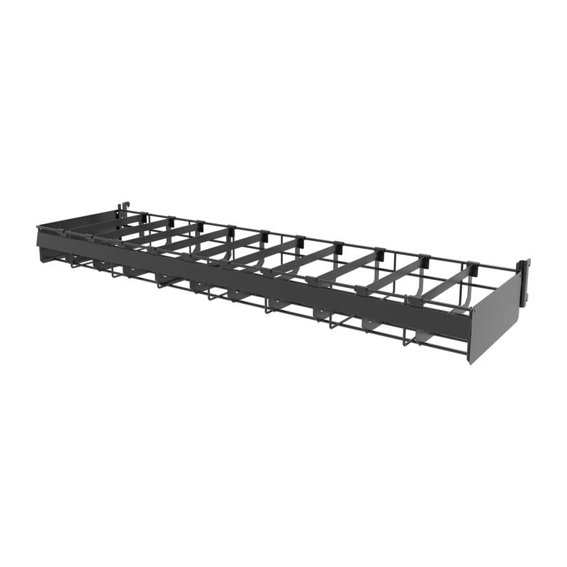 6 in. H X 48 in. W X 14 in. D Black Metal Lawn Mower Wheel Display