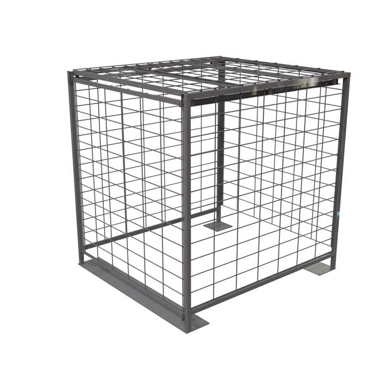 55 in. H X 49 in. W X 53 in. L Powder Coated Black Pallet Security Cage