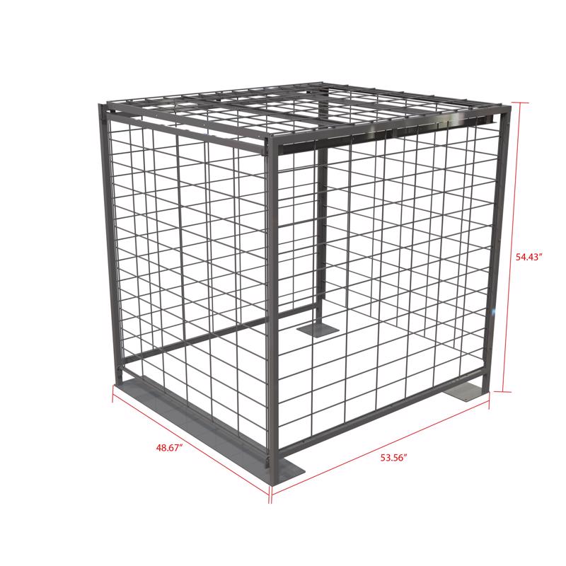 55 in. H X 49 in. W X 53 in. L Powder Coated Black Pallet Security Cage