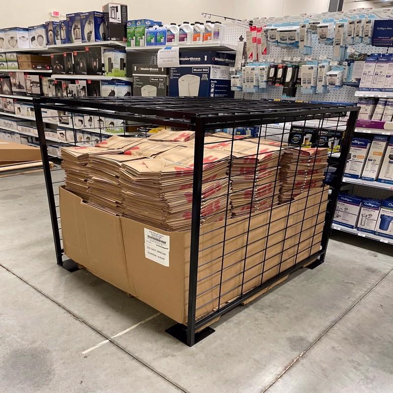 55 in. H X 49 in. W X 53 in. L Powder Coated Black Pallet Security Cage