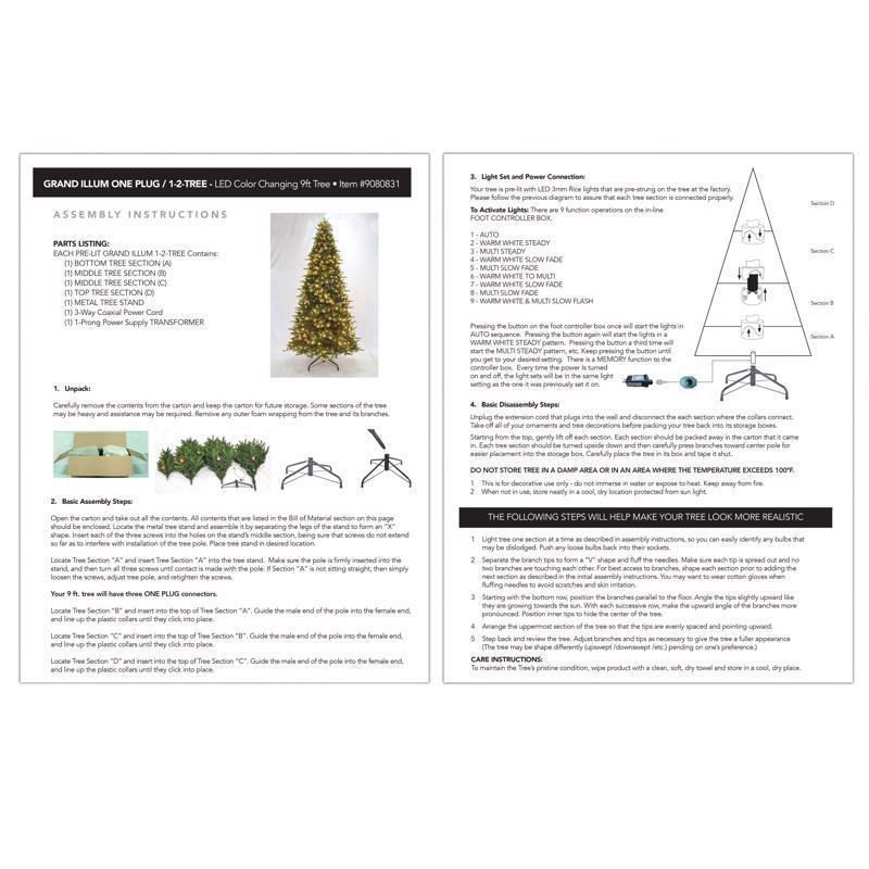 Holiday Bright Lights 1-2 Tree 9 ft. Full LED 1100 ct Grand Illum Color Changing Christmas Tree