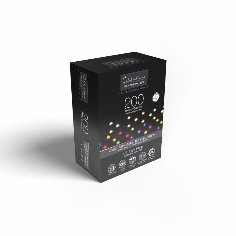 Celebrations Platinum LED Micro Multicolored 200 ct String Christmas Lights 33 ft.